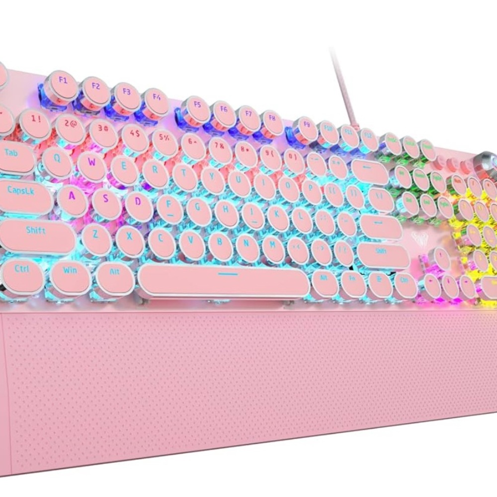 Pink Retro Mechanical Keyboard